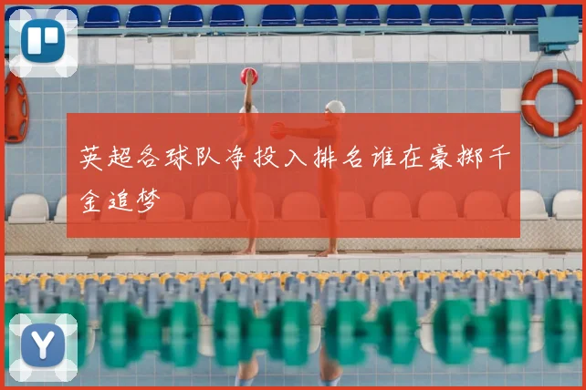 英超各球队净投入排名谁在豪掷千金追梦